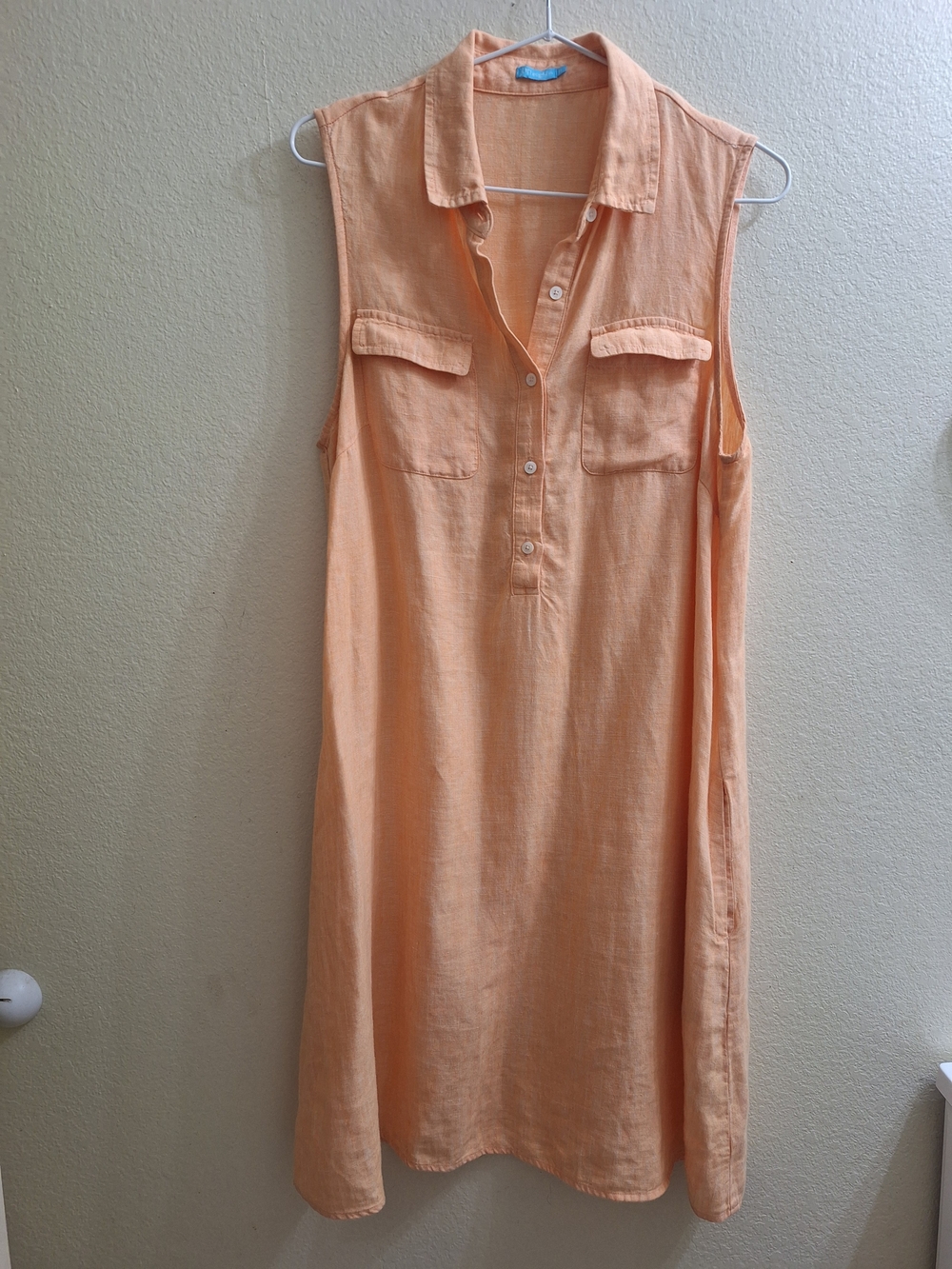 J. McLaughlin Sleeveless Linen Midi Dress in Peach
